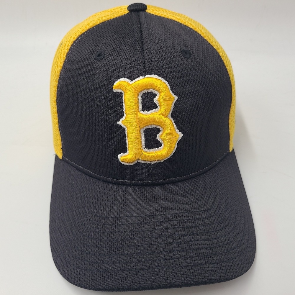 Blaze Hat Fitted M-L Mesh Zephyr Black Yellow B Logo Baseball Cap Casual Men